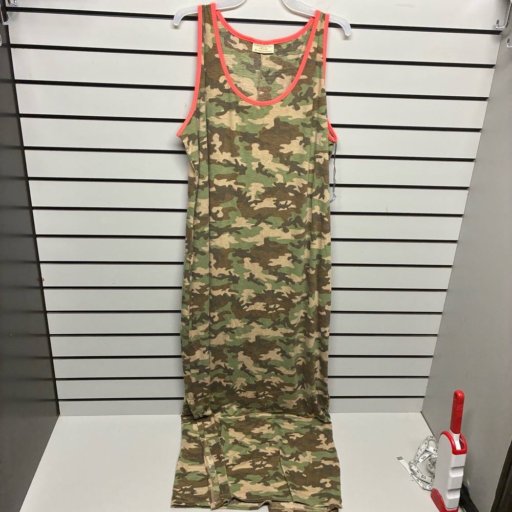 Bobbie Brooks Camo Dress with Coral Trim